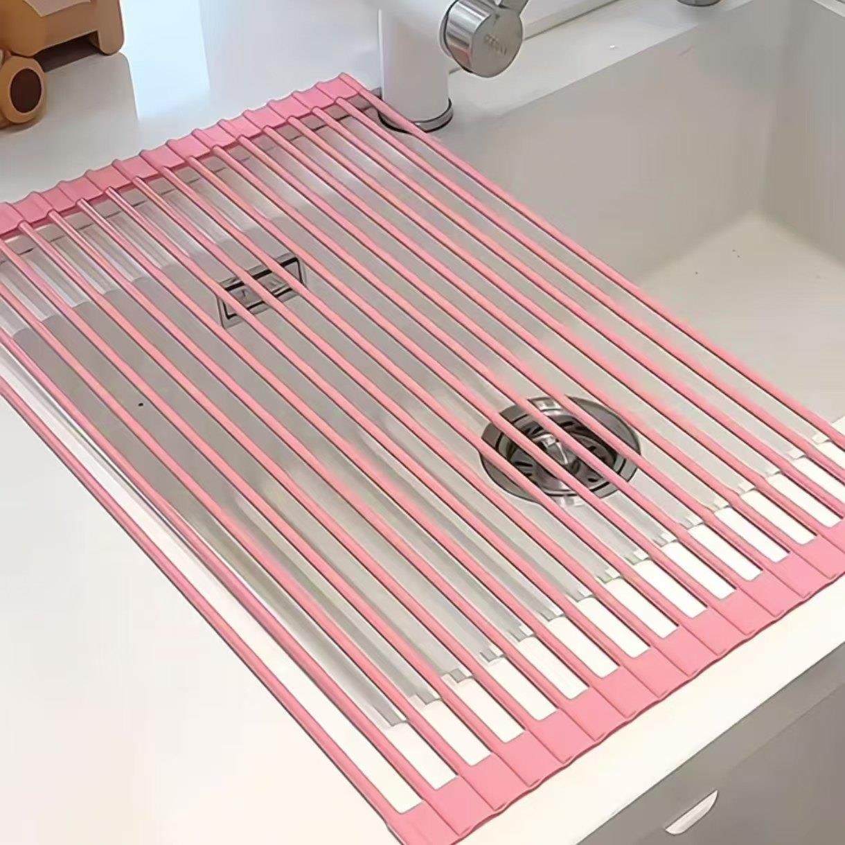 厨房水槽沥水架碗碟盘收纳层架洗碗槽水池碗架可折叠防滑置物架简,厨房/烹饪用具,水槽置物架,淘宝优惠券,粉丝福利购,淘宝优惠卷