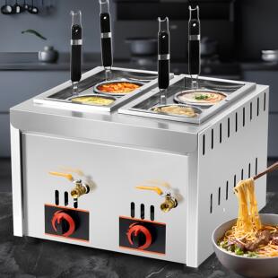 恒远电热款燃气多功能煮面 面炉商用电热汤粉炉台式煮面 面锅小型