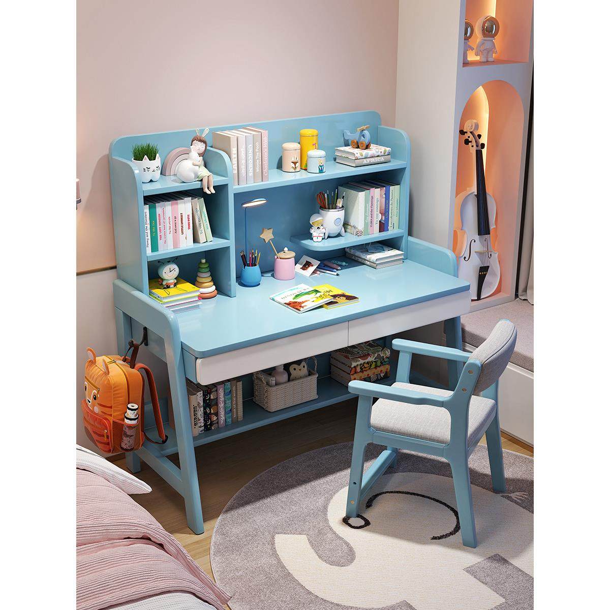 儿童学习桌家用中学生写字可升降书桌书柜一体台式电脑办公书桌椅,住宅家具,儿童学习桌,淘宝优惠券,粉丝福利购,淘宝优惠卷