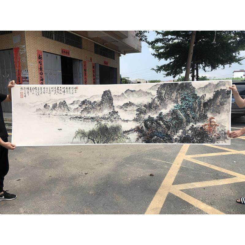 蔡京星文西湖客厅大堂会所巨幅中国装饰画山水画纪礼宣纸画芯,家居饰品,国画,淘宝优惠券,粉丝福利购,淘宝优惠卷