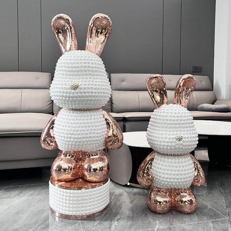 创意兔子大型落地摆件高档轻奢家居客厅沙发电视柜装饰品开业礼物,家居饰品,落地摆件,淘宝优惠券,粉丝福利购,淘宝优惠卷