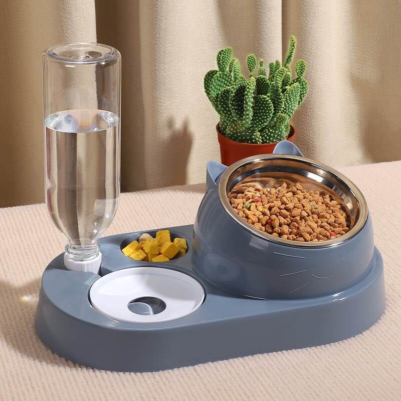 新款猫碗双碗自动饮水狗碗猫盆食盆泰迪饭盆宠物喝水狗狗陶瓷猫咪