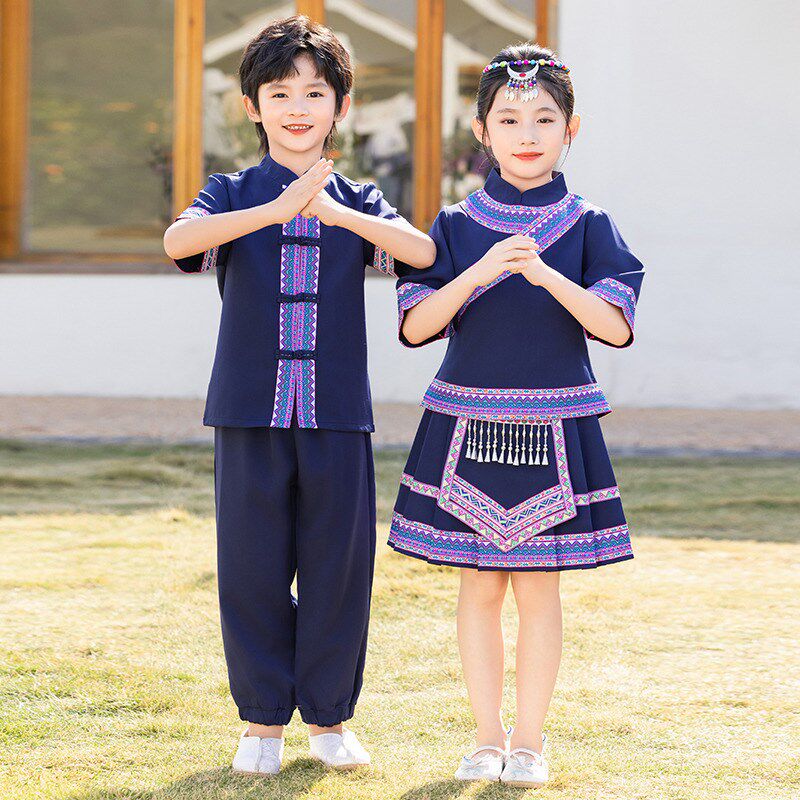 小学生班服夏季儿童校服套装幼儿园园服学院运动会少数民族表演服