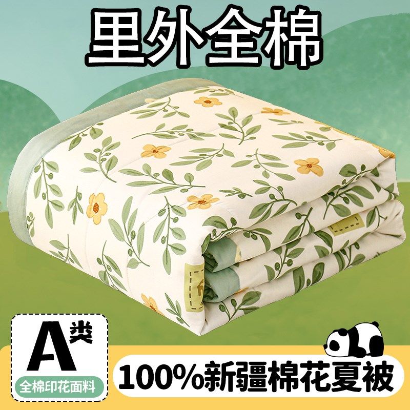 a类里外全棉夏凉被100纯棉棉花夏被四件套空调被儿童薄被子可机洗,床上用品,棉花被,淘宝优惠券,粉丝福利购,淘宝优惠卷