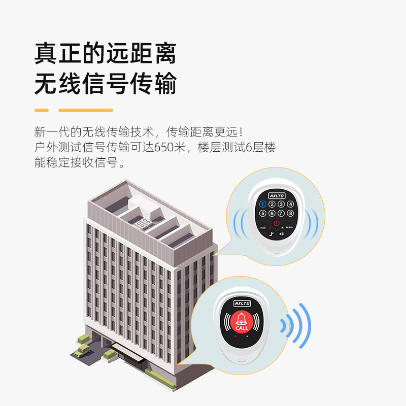 无线老年人呼叫器超远距离看护铃一键呼唤机紧急求救按铃床头报警