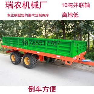 拖拉机带10吨欧式推车  气刹后卸并联轴H拖斗5米长2.3米宽双层箱