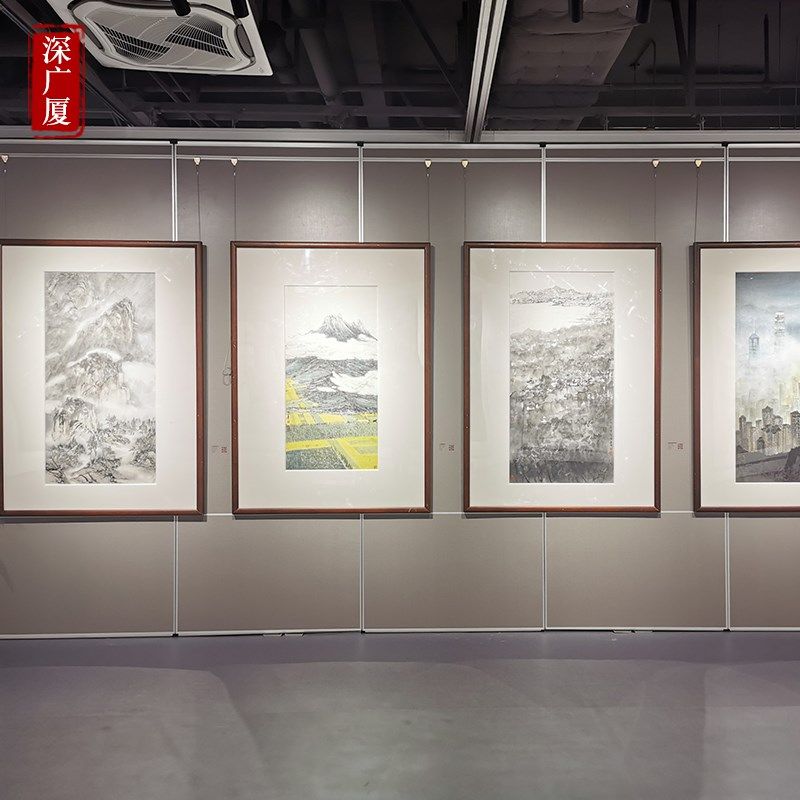 展厅活动隔断墙展览馆展板挂画板博物馆隔断墙折叠画廊移动隔断墙