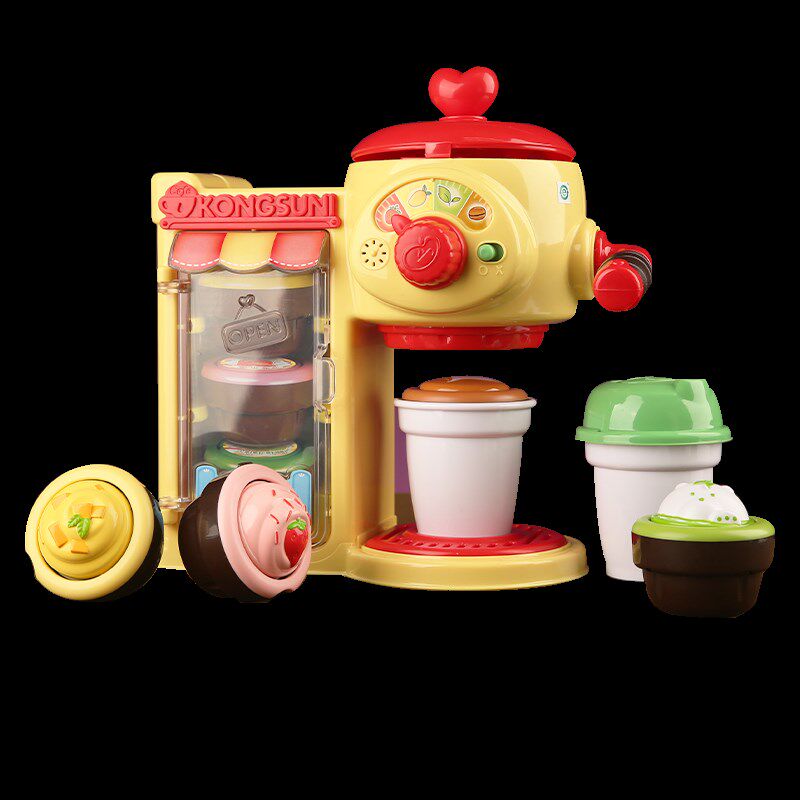 韩国小豆娃娃咖啡机香甜爆米花冰淇淋小豆子过家家儿童玩具女孩