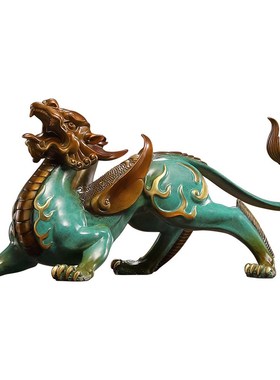 全铜貔貅摆件皮丘一对工艺品客厅办公室皮休雕塑开业礼品摆件