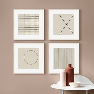 现代黑白灰玄幻装饰画抽象客厅艺术挂画极简楼梯玄关画正方形壁画