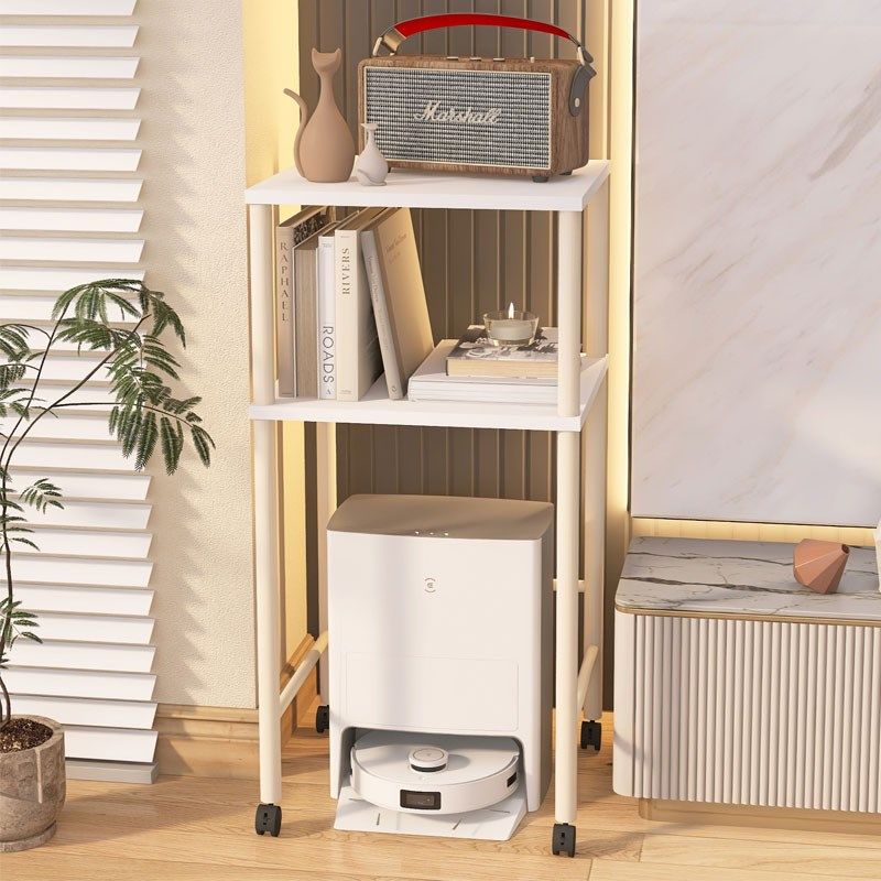 扫地机器人上方置物n架鱼缸放置实木高脚架子猫砂盆收纳落地式支