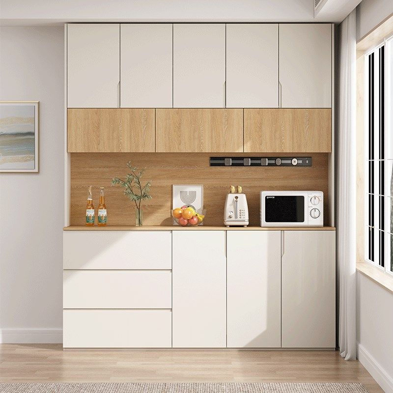 实木原木餐边柜靠墙一体酒柜奶油风客厅高柜酒柜橱柜储物柜子定制,住宅家具,餐边柜,淘宝优惠券,粉丝福利购,淘宝优惠卷