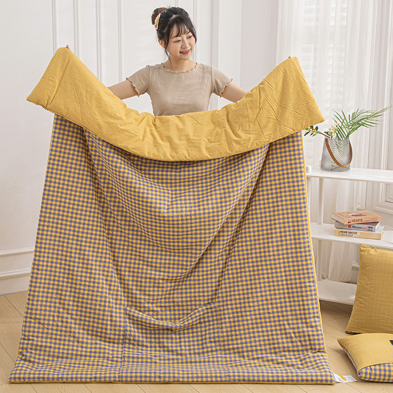 全棉抱枕被子两用办公室午休睡两用抱枕被子纯棉空调被毯子二合一