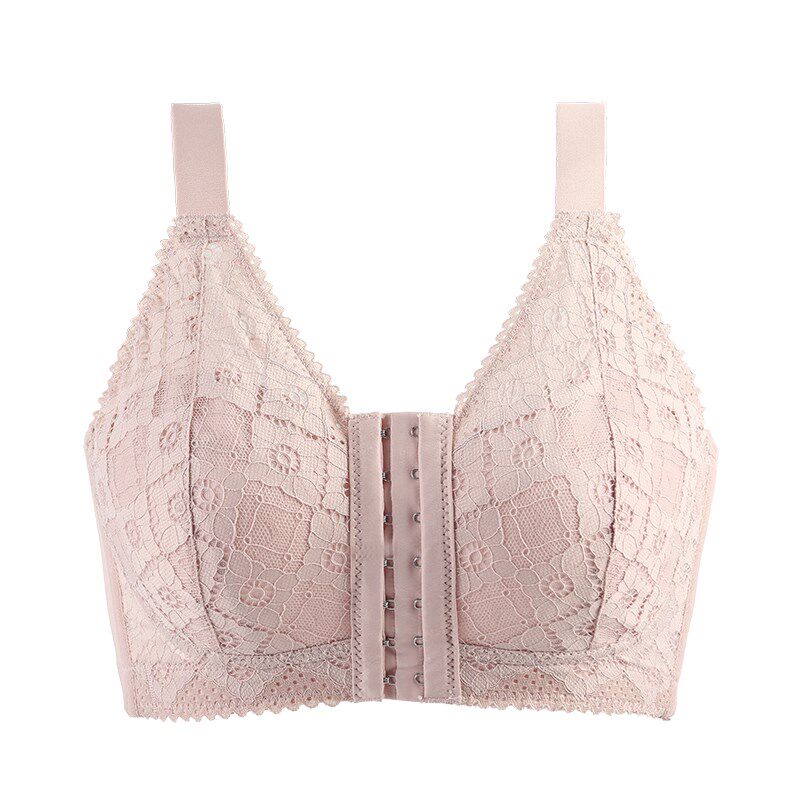 内衣女胖mm大码聚拢收副乳防下垂大胸显小前扣超薄款文胸罩秋冬季