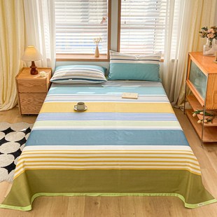 2025新款 老粗布床单三件套全棉可机洗凉席不起球 原棉包边工艺款