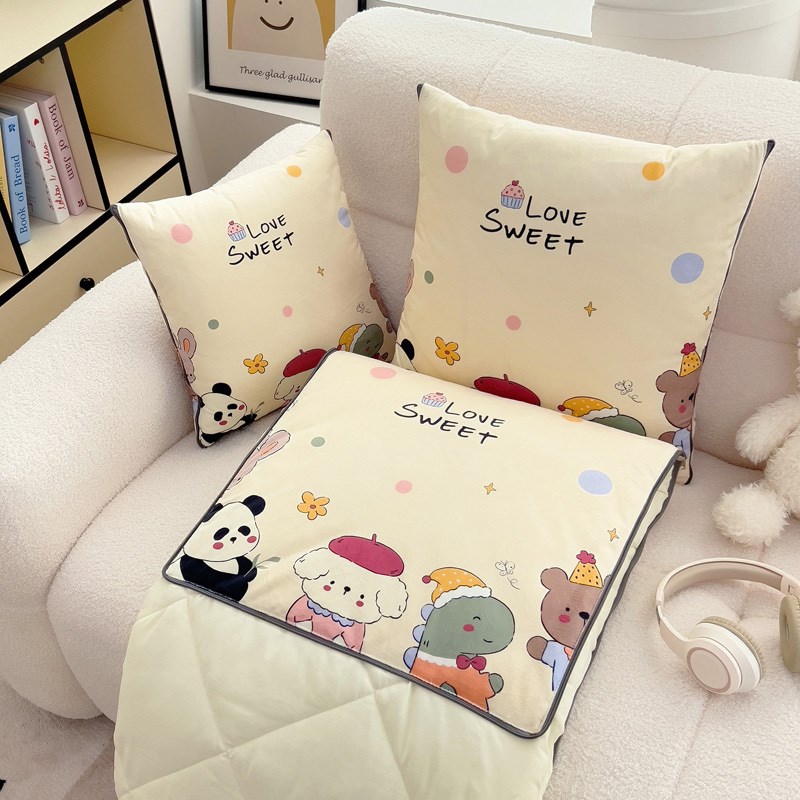 客厅沙发抱枕被子两用二合一汽车用车载靠枕抱枕被办公室空调毯子