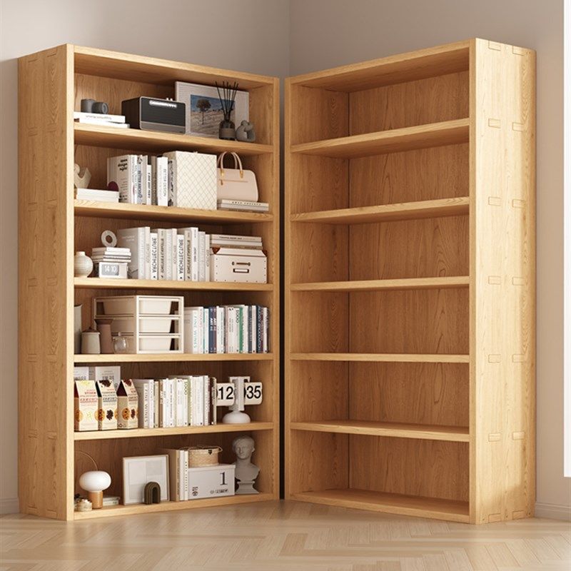 实木书架落地置物架柜子一体靠墙客厅家用储物木质多层简易书柜,住宅家具,书架,淘宝优惠券,粉丝福利购,淘宝优惠卷