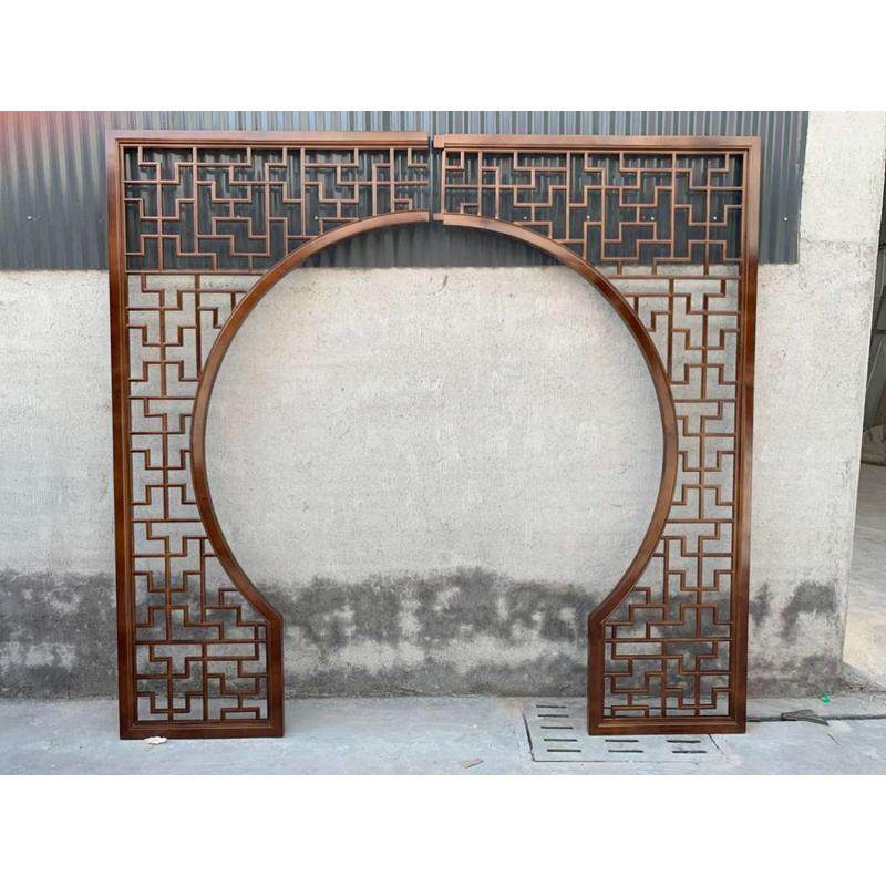 门花格实木月洞门门窗仿古圆博古架客厅装修月亮中式木雕隔断拱门