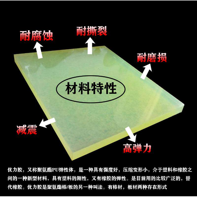 聚氨酯板加工垫片聚氨酯板耐磨板力减震耐腐蚀板牛筋X胶胶垫pu优