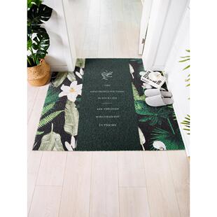 百合绿色植物丝圈地垫门垫入口脚垫门地毯厨房浴室防滑垫家用垫