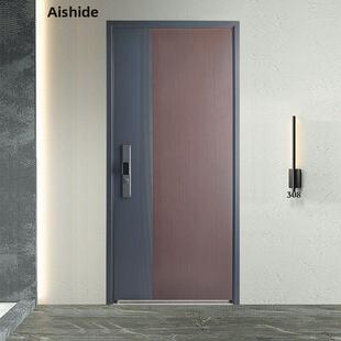 爱实德国家标准锌合金木纹级防盗门安全门智能锁静音入口门婆婆门