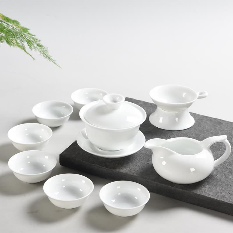 创意迷你青花纯白瓷办公室功夫小茶具套装礼品杯子定制logo送客户