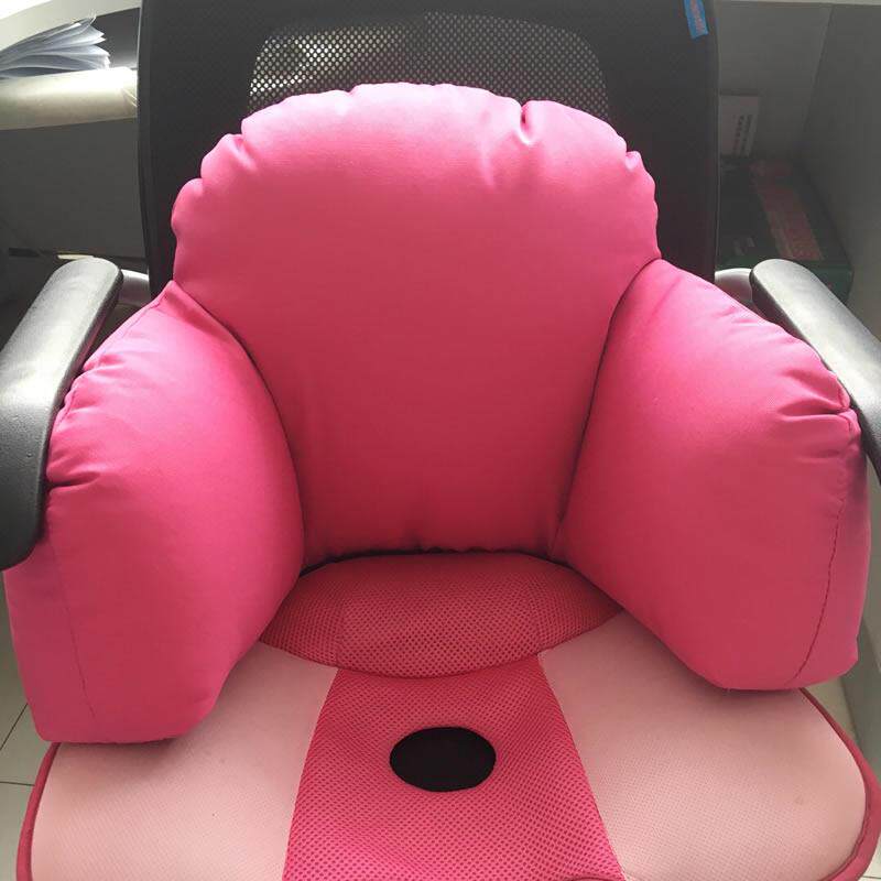 可拆洗加厚办公室靠垫护腰枕座椅孕妇腰靠纯色简约糖果色椅子靠背