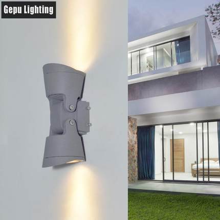 户外壁灯双头上下发光外墙灯LED洗墙景观照明室外防水别墅墙壁灯