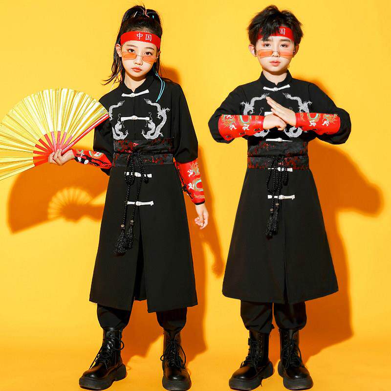 中国风演出服国潮嘻哈男女爵士舞服装春季运动会开幕舞蹈武术套装