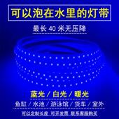LED灯条24v水底用蓝光灯带鱼缸水池矽胶贴片防水白光货车灯船暖光