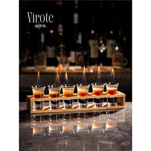 家用烈酒杯 维罗特子弹杯白酒杯一口杯b52鸡尾酒杯架shot杯套装