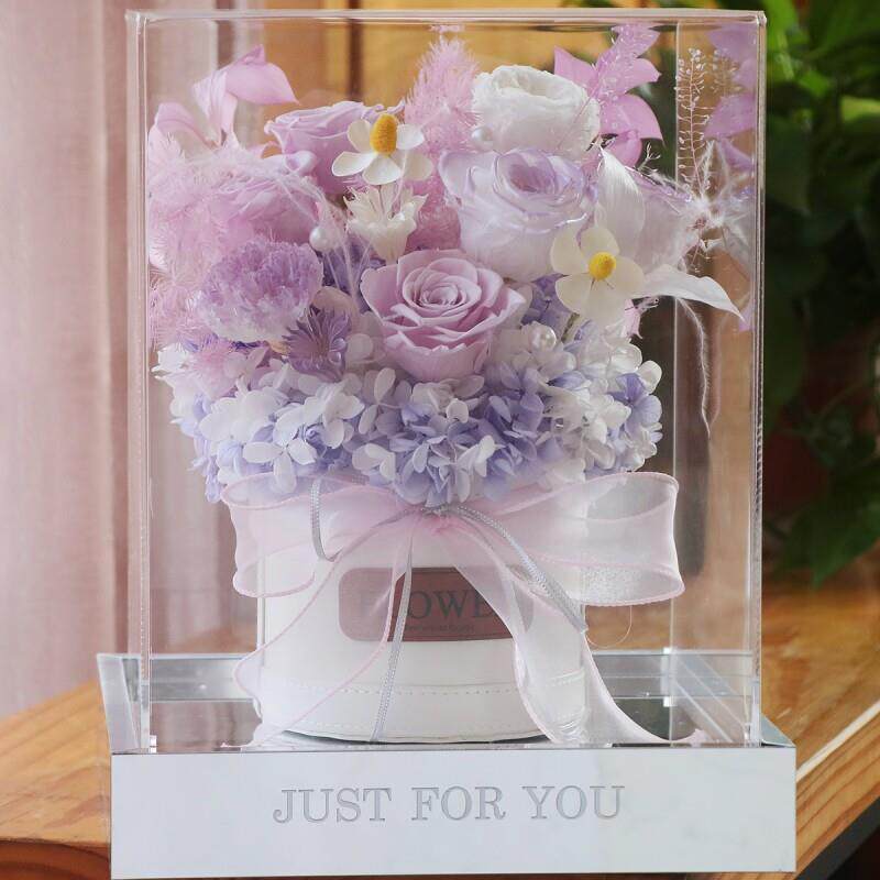 永生花玫瑰真花摆件高级