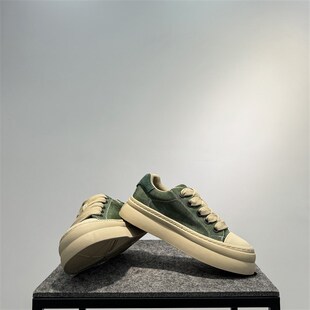 板鞋男款2025新款布面透气运动鞋潮流百搭厚底增高鞋低帮系带鞋子