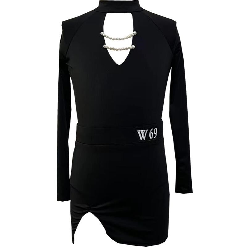 W69拉丁舞练功服女舞蹈训练服儿童表演服装少儿拉丁舞服秋冬