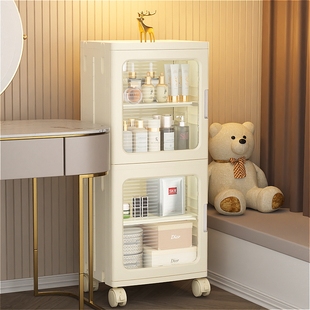 化妆品收纳柜落地收纳盒桌面储物盒护肤品置物架防尘大容量杂物