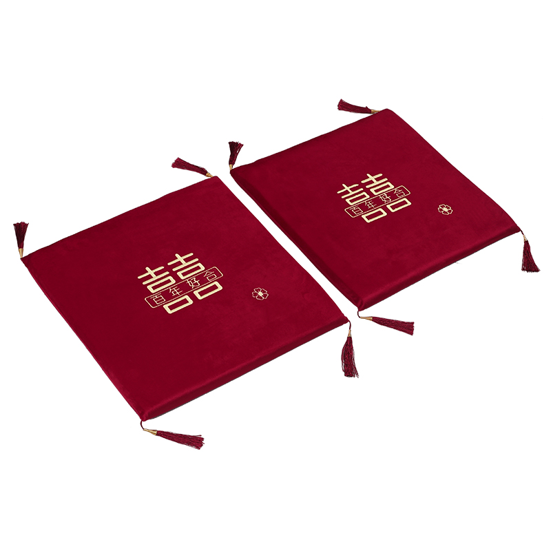 跪垫结婚敬茶坐福垫新人敬酒喜垫改口喜字红色坐垫一对婚庆用品