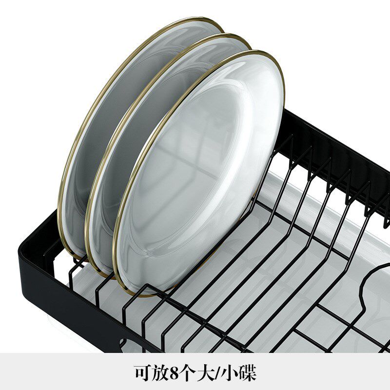 家用黑色厨房碗架沥水放碗碟盘收纳置物架多层碗筷晾干储物用品