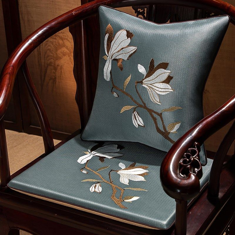 夏季凉席坐垫新中式红木椅子垫茶椅餐椅垫藤席沙发垫定制圈椅座垫