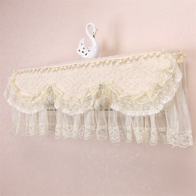 米白色蕾丝卧室挂机空调罩开机不取防尘套1匹1.5匹2匹3匹装饰罩