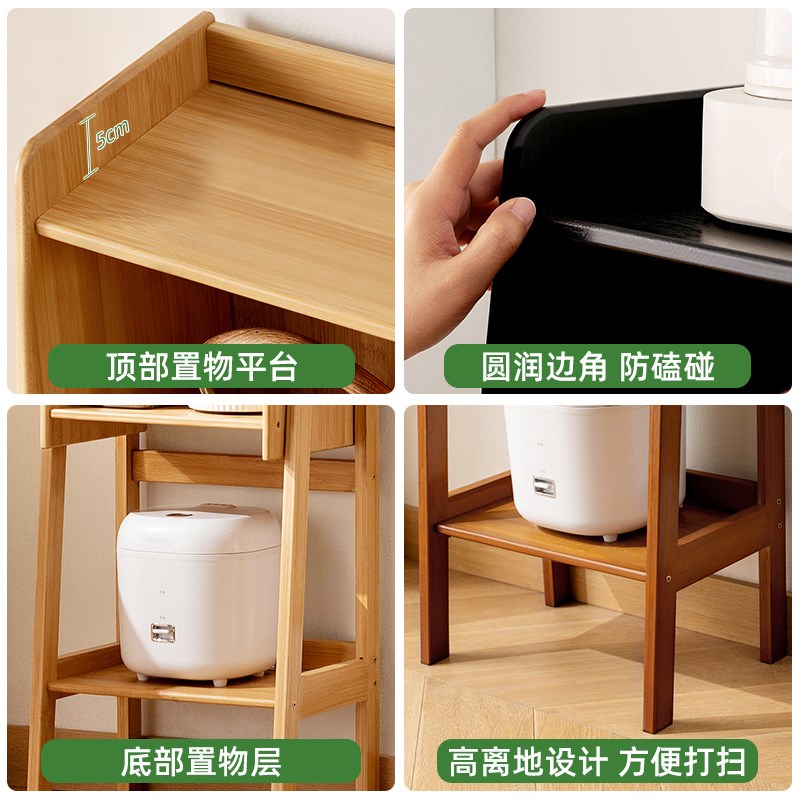 餐边柜一体靠墙厨房窄置物柜现代家用小户型烤箱微波炉茶水柜碗柜
