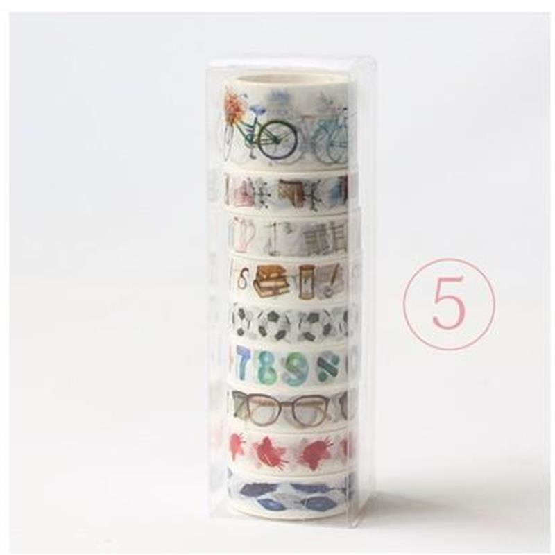 10个装彩色手帐和纸胶带可爱卡通B手撕胶纸手账素材纸日记装饰贴