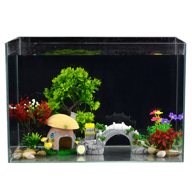 鱼缸造景b装饰套餐水草小摆件假山沙子底砂水族箱布景植物套装全