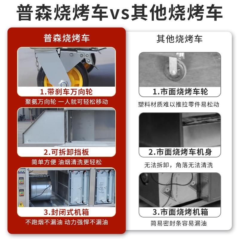 普森无烟烧烤车商用摆摊移动夜市净化器户外架子烧烤炉子