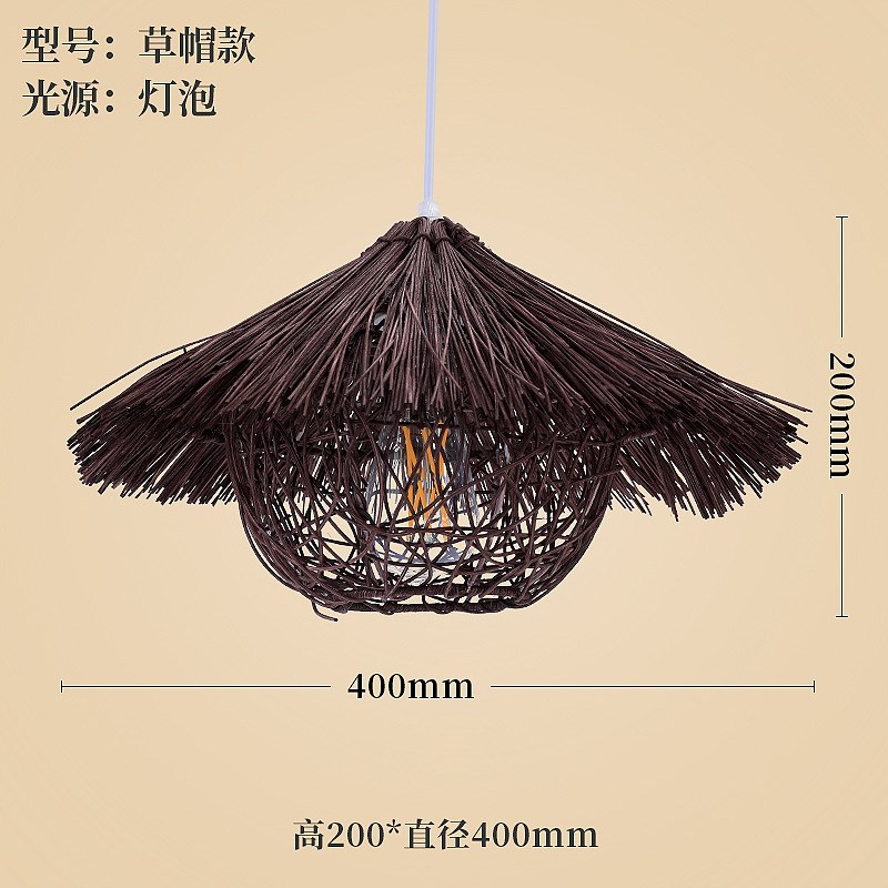 东南亚网红餐厅民宿复古创意手工藤编小吊灯房屋挂件装饰品