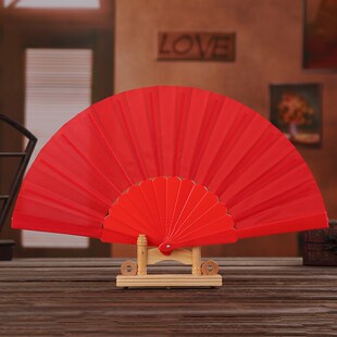 61N红色扇子双囍喜扇子折扇舞婚庆道具结婚嫁妆扇子好合嫁娶