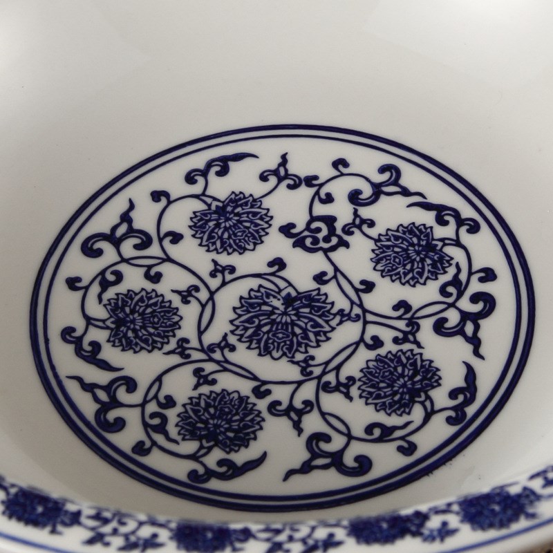 新品 青花瓷汤窝大号9/10/11寸汤窝大汤碗 酒店陶瓷餐具批.发