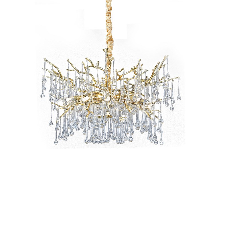 现代轻奢客厅吊灯创意水滴法式别墅餐厅艺术灯大气高品质树枝吊灯