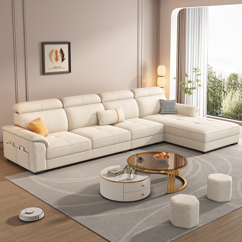 掌上明珠家具现代简约2025奶油布艺沙发客厅中小户型贵妃家用猫爪