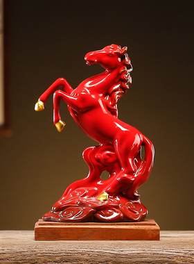 马到成功生肖马摆件招q财工艺礼品办公室桌马上发财客厅酒柜装饰