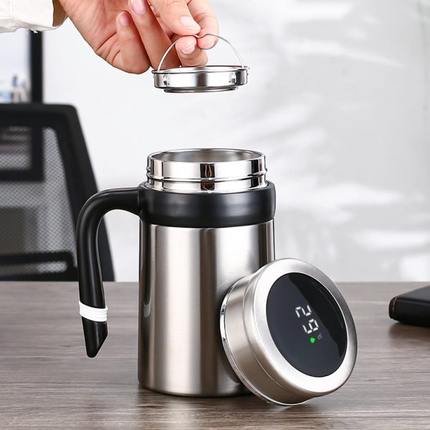 智能保温杯男款高档大容量水杯2023新款便携男生茶水分离泡茶杯子